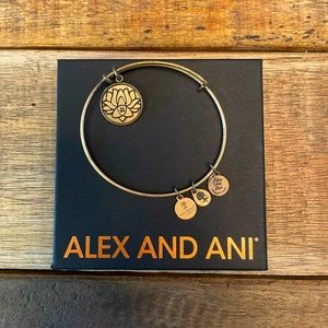 Alex and Ani Lotus Peace Gold Bangle